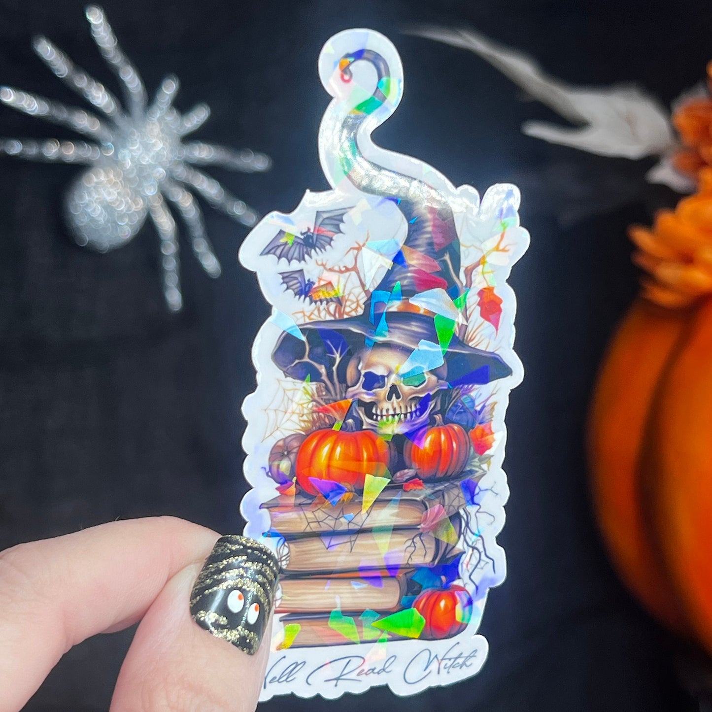 Well Read Witch Holographic Sticker, Spicy Dark Romance Stickers, Booktok stickers, kindle stickers Halloween Book Sticker Waterbottle