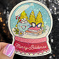 Merry Bookmas Snowglobe Holographic Sticker, Xmas Bookish Kindle Sticker Reader Decal Book Lover Christmas Gift Book Club Stocking Stuffer