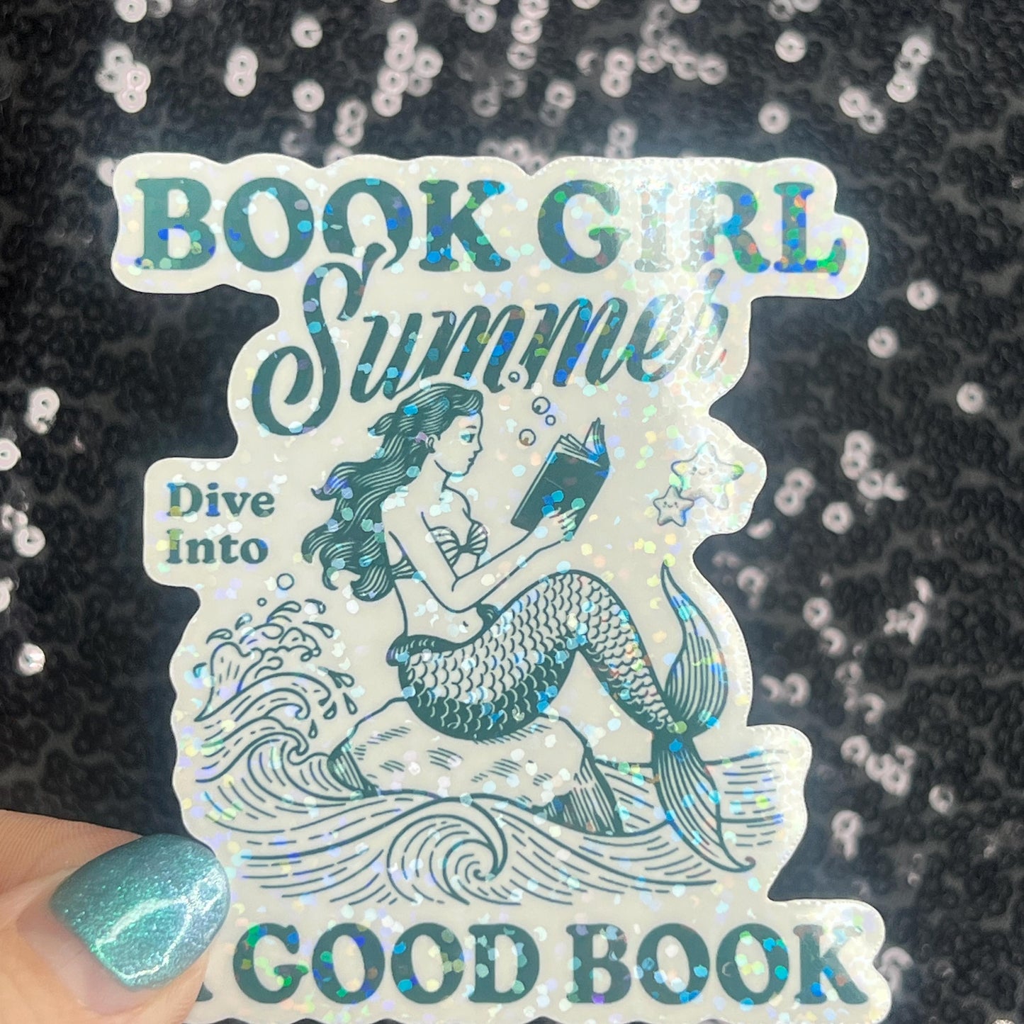 Bookish Girl Summer Holographic Book Book Lover, Spicy Dark Romance, Booktok, kindle waterbottle laptop Romance Decal Beach Reads Decal
