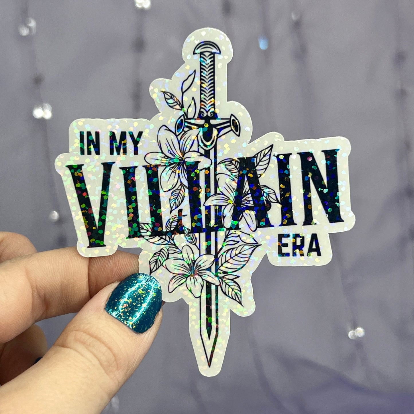 In My Villain Era Sparkly Holographic Bookish Sticker Villain Book Lover, Spicy Dark Romance, erotica, Booktok, Romance Decal