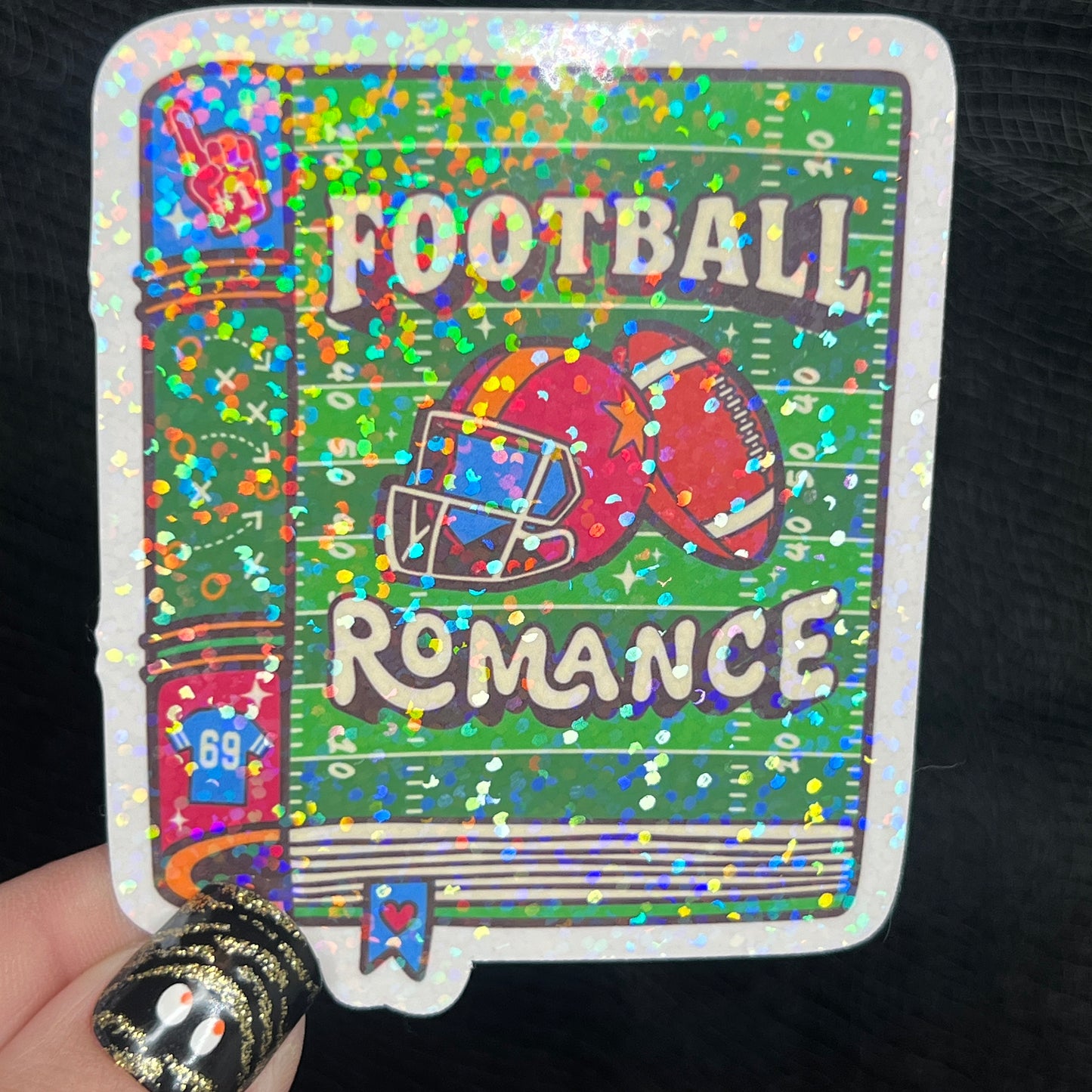 Football Romance Book Holographic Sticker Decal, Spicy Dark Romance, kindle waterbottle laptop Reader Bookish Present Gift Reader Trope