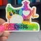 Sew with Pride Rainbow Holographic Sparkly Sticker Decal Quilting Pride Month LGBTQ+ Pride Sticker Sewing Glitter Sticker Machine Decal