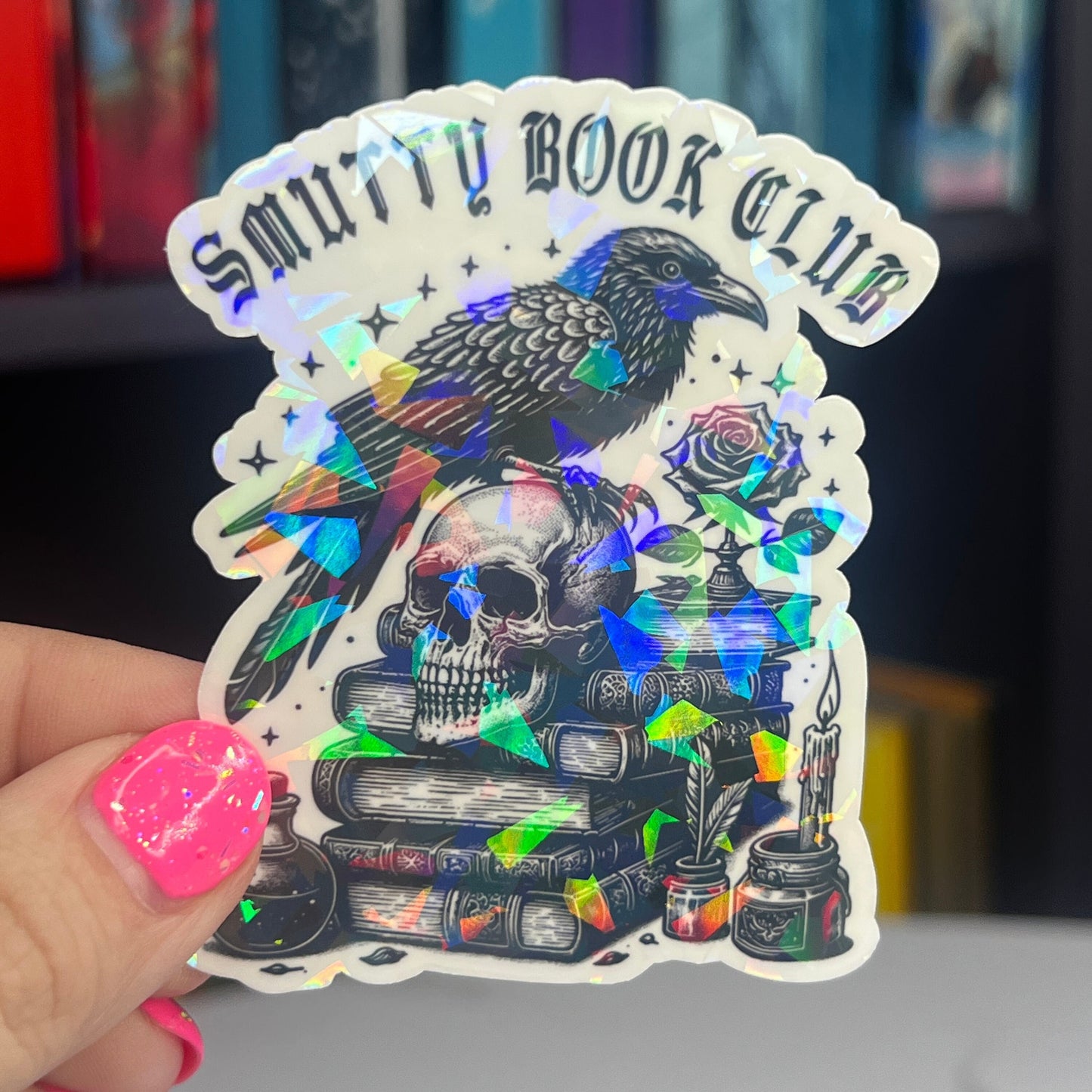 Smutty Book Club Sparkly Dark Romance Holographic Stickers, Booktok stickers, kindle stickers, spicy book sticker Waterbottle book stickers