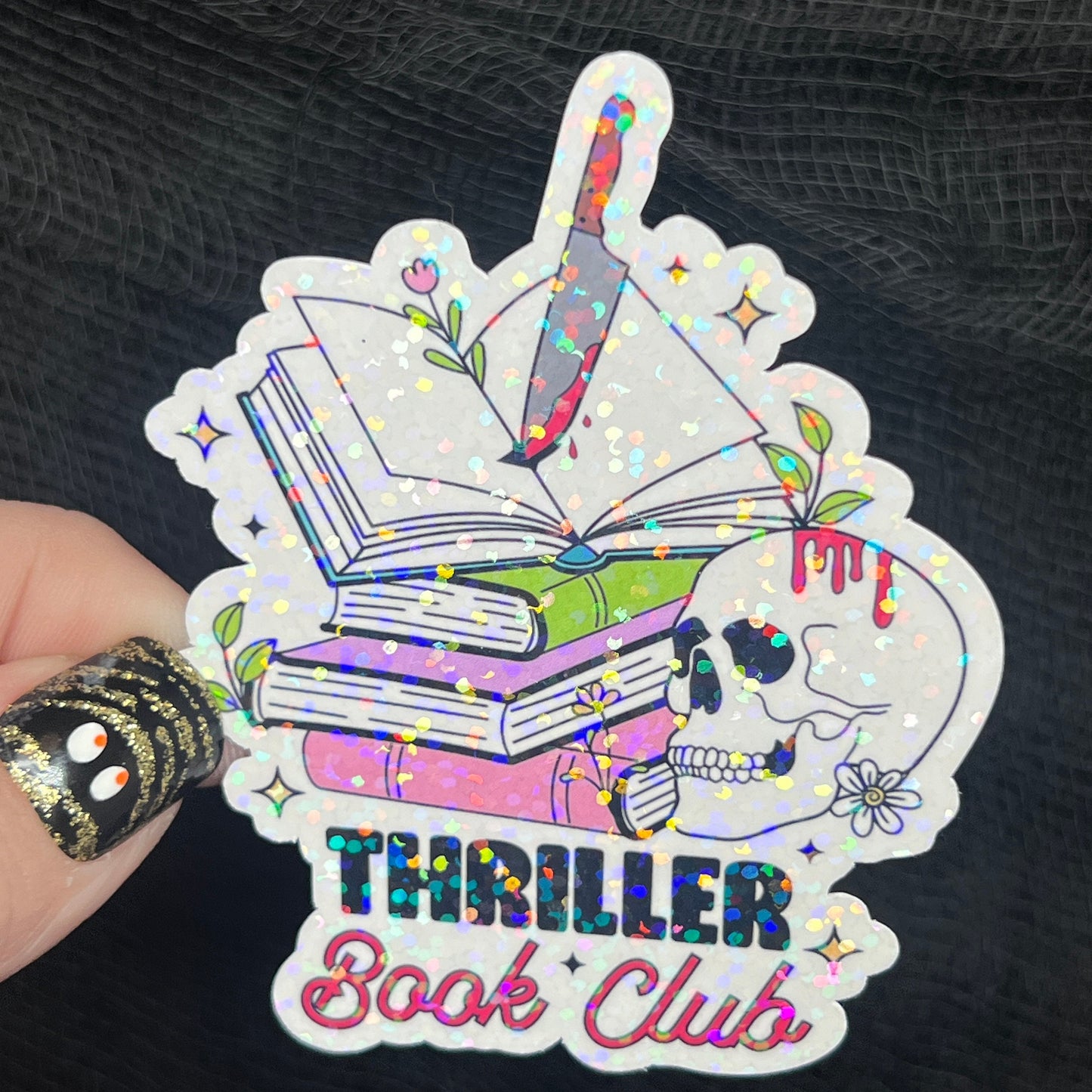 Thriller Book Club Holographic Sticker Decal, Spicy Dark Romance, Horror Bookish kindle waterbottle laptop Reader Bookish Present Gift