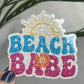 Beach Babe Holographic Sparkly Sticker Beach Life Decal Sunshine Sticker Summer Vacation Sticker Ocean Life Sticker Family Cruise