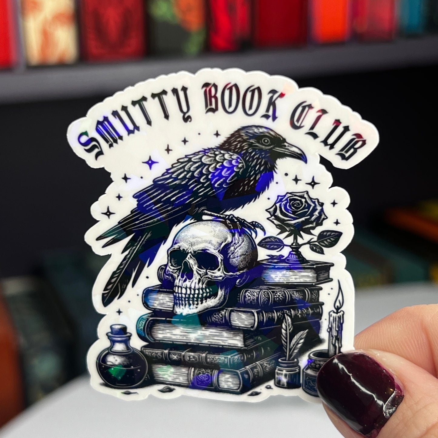 Smutty Romance Holographic Stickers, Booktok stickers, kindle stickers, spicy book sticker mortally grey decals Waterbottle book stickers