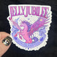 Jelly Jubilee Pink Pony Holographic Sticker, HOSAB HOEAB Hofas Decal, SJM laptop kindle waterproof sticker bookish Waterbottle decal