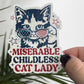 Miserable Childless Cat Lady Holographic Sticker Kamala Walz Decal Anti Trump JD Vance Pro Choice Feminist Sticker Liberal Democrat Decal