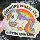 Swearing makes life a little sparklier Sparkly Holographic Unicorn Rainbow Sticker Sassy Funny Positive Mindset Good Vibes Inspiration