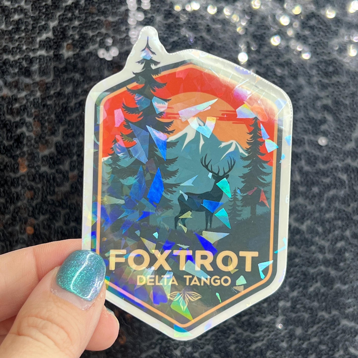 Foxtrot Delta Tango FDT Sparkly Holographic Sticker Hands Off No Kings Anti Trump JD Vance Pro Choice Sticker F Trump Be the Bear 8647
