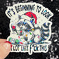 It’s Beginning to Look a lot like f this Christmas Raccoon Sticker – Funny Holographic Holiday Sticker,  Decal Xmas Gift & Stocking Stuffer