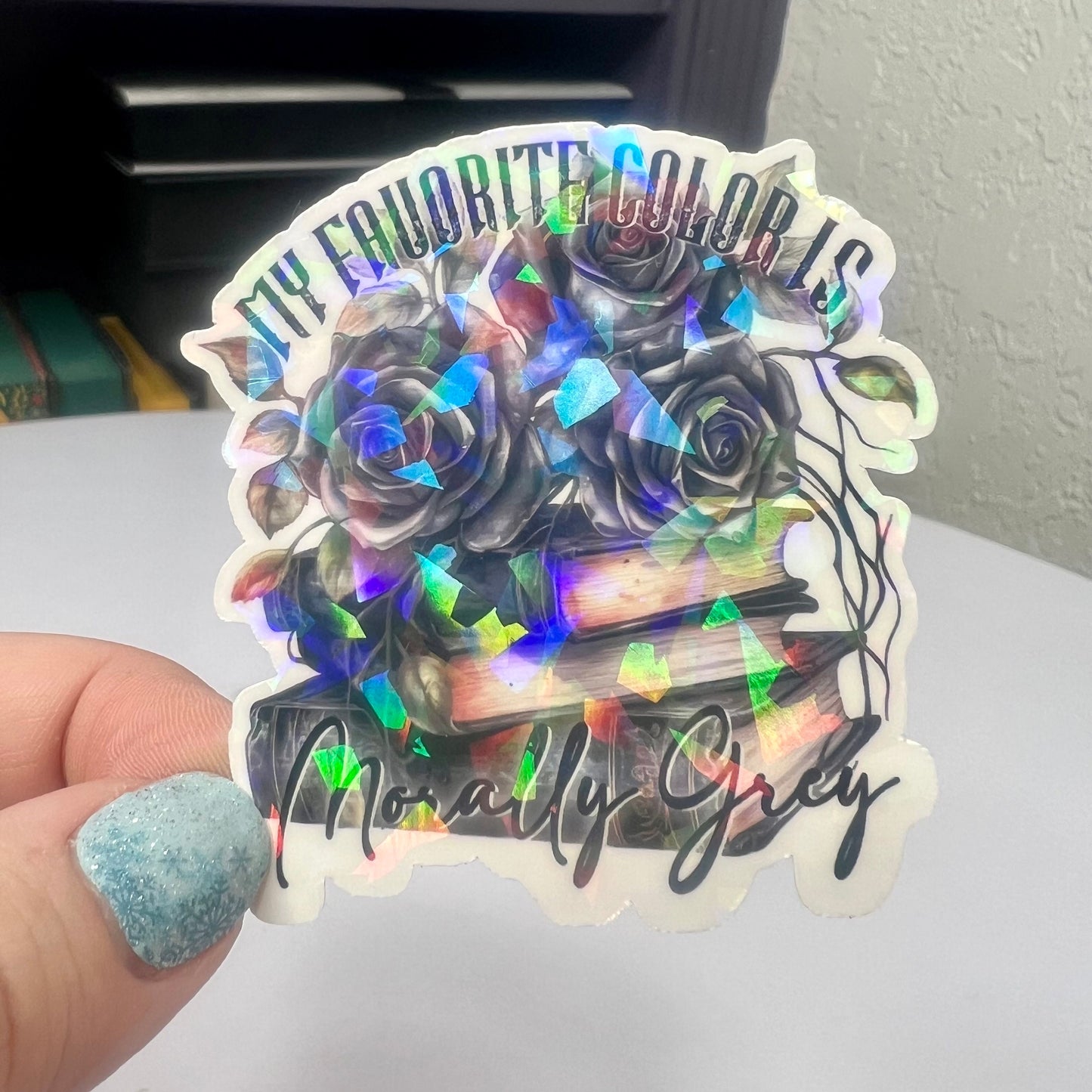 Dark Romance Holographic Stickers, Booktok stickers, kindle stickers, spicy book sticker mortally grey decals Waterbottle book stickers