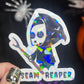 Seam Ripper Reaper holographic sticker thimble quilting sticker quilter Halloween decal sewing machine sticker sparkly cross stitch sticker