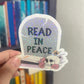 Read In Peace Holographic Sticker, Halloween Booktok Decal, Kindle Decor, Reader Waterbottle sticker, sparkly book tbr decal, Bookish