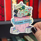 Reading Trash Raccoon Holographic Sticker, Spicy Dark Romance, Booktok, kindle waterbottle laptop stickers Smut decal Funny Reader Bookish c