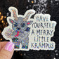 Krampus Christmas Holographic Holiday Sticker,  Decal Xmas Gift & Stocking Stuffer