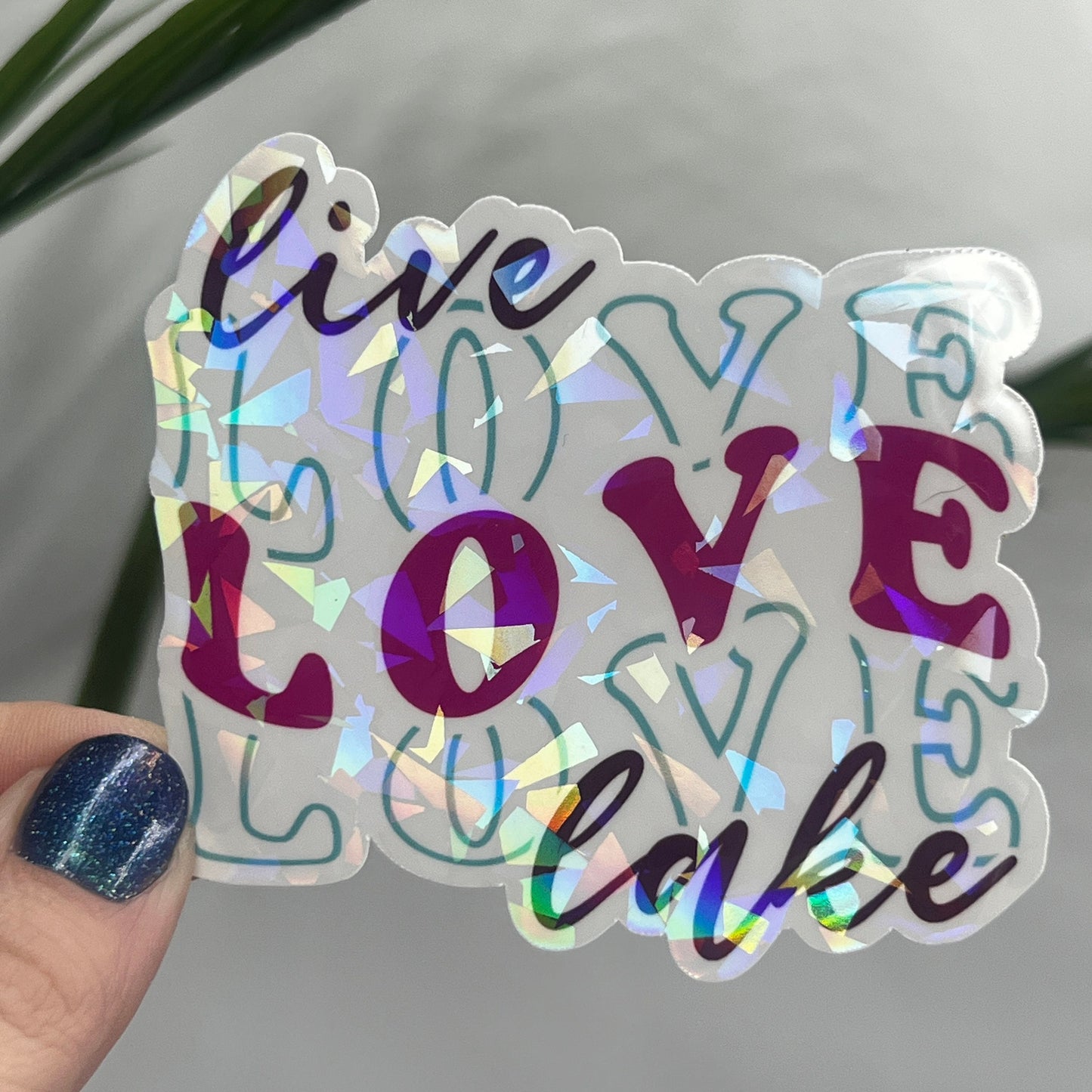 Live Love Lake Holographic Sparkly Sticker Boating Outdoor Decal Nature Adventure Sticker Lake House Sticker Lake Life Sticker