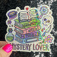 Mystery Lover Holographic Sticker Decal, Cozy Mystery Reads Bookish kindle waterbottle laptop Reader Bookish Present Gift