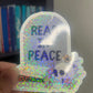 Read In Peace Holographic Sticker, Halloween Booktok Decal, Kindle Decor, Reader Waterbottle sticker, sparkly book tbr decal, Bookish
