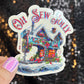 Oh Sew Jolly Sewing Machine Sparkly Holographic Quilting Sticker sewing Waterbottle sticker Craft Sticker Fabric Decal Cross Stitch Sticker