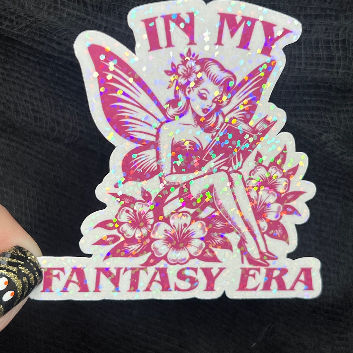 In My Fantasy Era Sticker Holographic Fairy Book Lover Sparkly Decal, Spicy Dark Romance, kindle waterbottle laptop