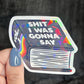 S*** I Was Gonna Say Introvert Book Holographic Sticker Mental Health Sparkly Spread Positivity Decal Inspirational Work Humor Sparkly Decal