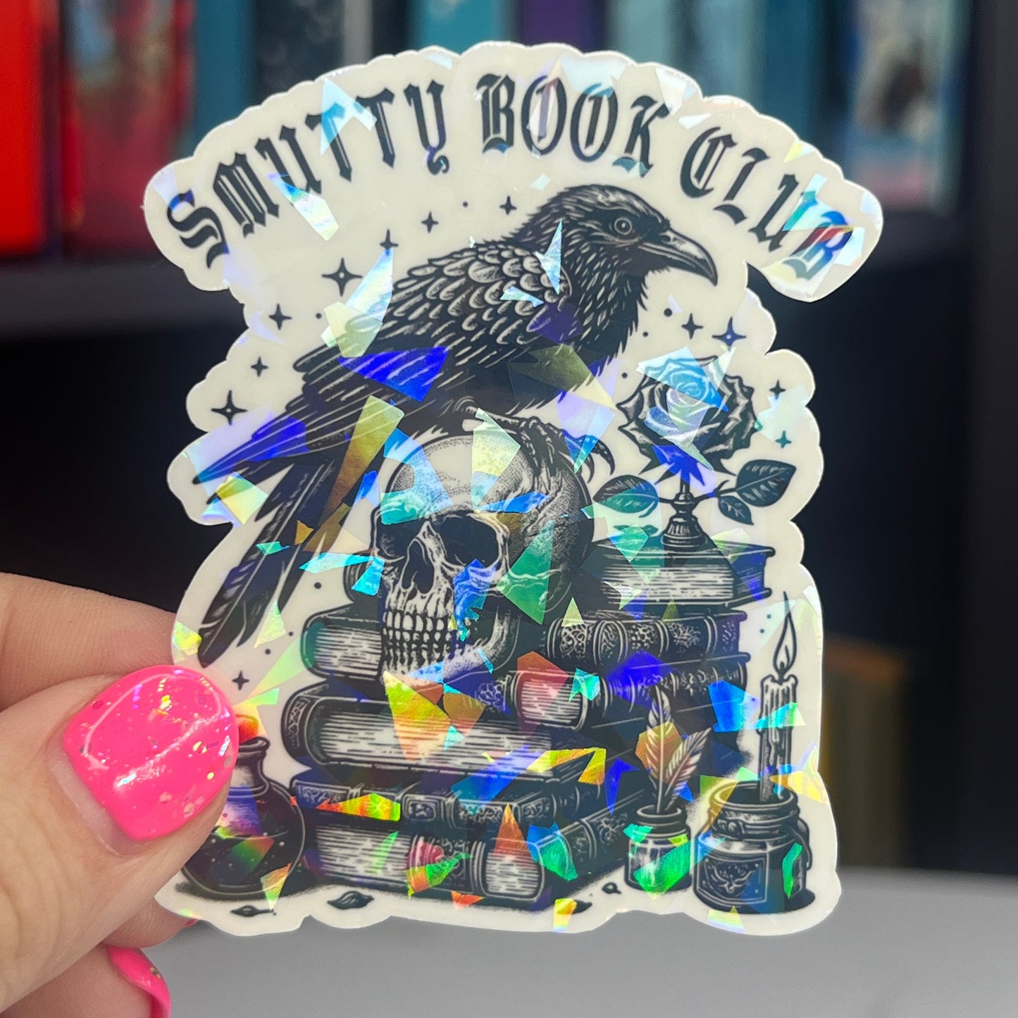 Smutty Book Club Sparkly Dark Romance Holographic Stickers, Booktok stickers, kindle stickers, spicy book sticker Waterbottle book stickers