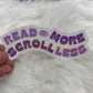 Read More Scroll Less Purple Holographic Sticker, Booktok sticker, kindle stickers, bookish waterbottle stickers, Book Lover Sticker bookish