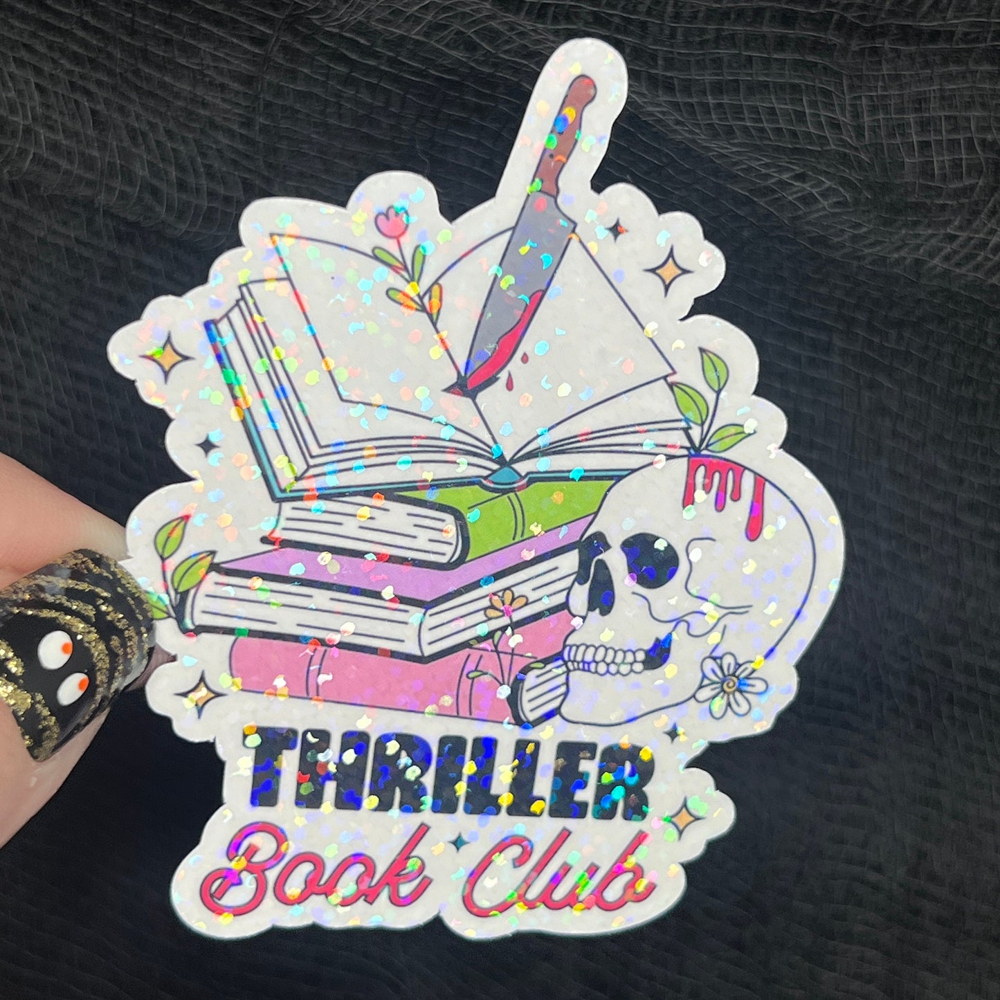 Thriller Book Club Holographic Sticker Decal, Spicy Dark Romance, Horror Bookish kindle waterbottle laptop Reader Bookish Present Gift