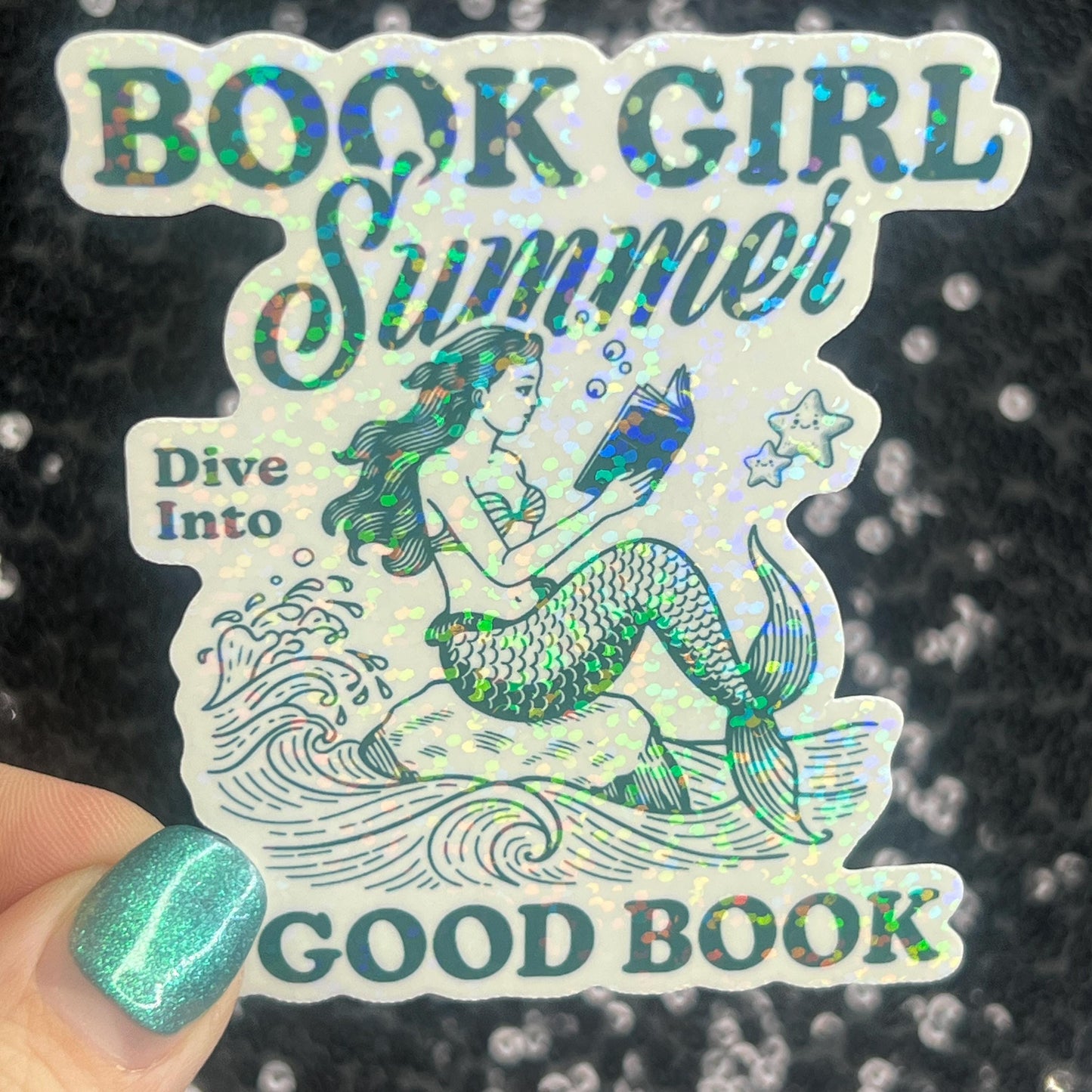 Bookish Girl Summer Holographic Book Book Lover, Spicy Dark Romance, Booktok, kindle waterbottle laptop Romance Decal Beach Reads Decal