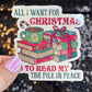 All I Want for Christmas is to Read my TBR Pile in Peace Holographic Sticker Xmas Bookish Kindle Reader Decal Book Lover Christmas Gift