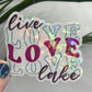 Live Love Lake Holographic Sparkly Sticker Boating Outdoor Decal Nature Adventure Sticker Lake House Sticker Lake Life Sticker