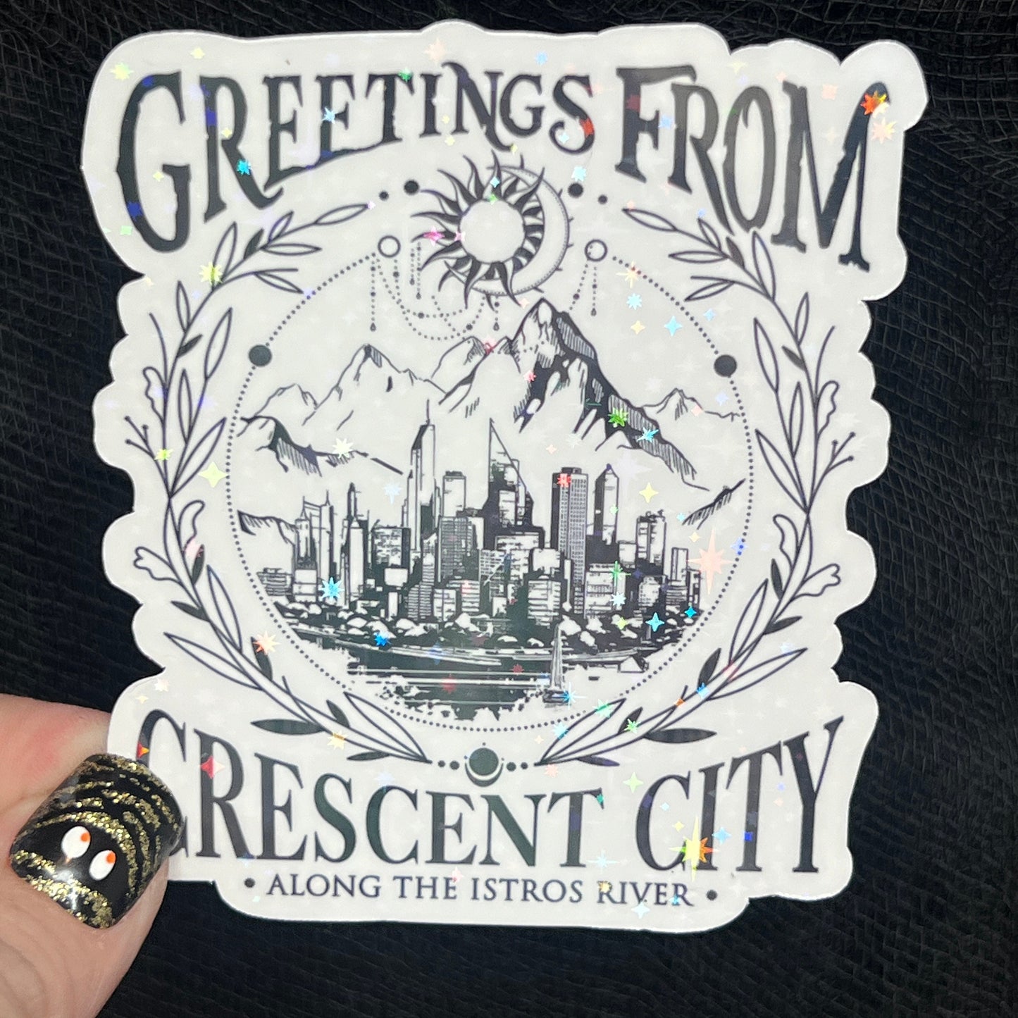 Greetings From Crescent City Holographic Sticker, HOSAB HOEAB Decal, SJM laptop waterproof sticker bookish Waterbottle decal