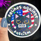 Felines Against Fascism Political Sticker Holographic Kamala Decal Pro Choice Feminist Liberal Democrat Anti Trump JD Vance