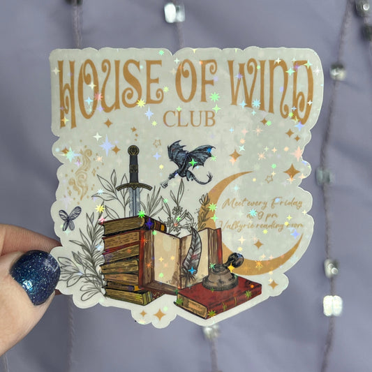 House of Wind Book Club Book Stack Valkyrie Reading Room Holographic Sticker Sparkly Sticker ACOTAR Decal Kindle Sticker Spicybook Sticker
