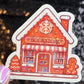 Gingerbread Bookshop Christmas Holographic Sticker Xmas Bookish Kindle Reader Decal Book Lover Christmas Gift Stocking Stuffer