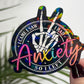 Holographic "I Came, I Saw, I Had Anxiety So I Left" Sticker | Mental Health Sticker Funny & Sassy Decal Sparkly Work Humor Sticker