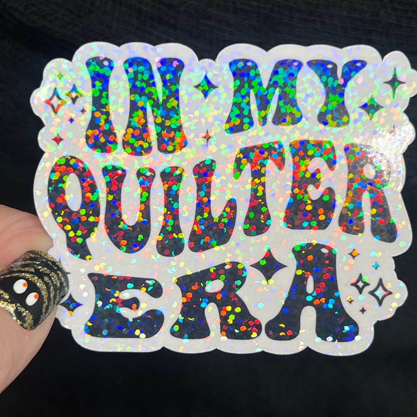 In My Quilter Era Sparkly Holographic Quilting Sticker sewing Waterbottle sticker Craft Sticker Fabric Decal Cross Stitch Sticker