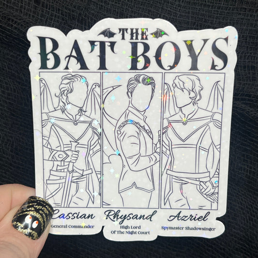 Silhouette Bat Boys Rhysand Azirel Cassian Holographic Sticker Sparkly Sticker ACOTAR Decal Kindle Sticker Spicybook Sticker SJM Stickers