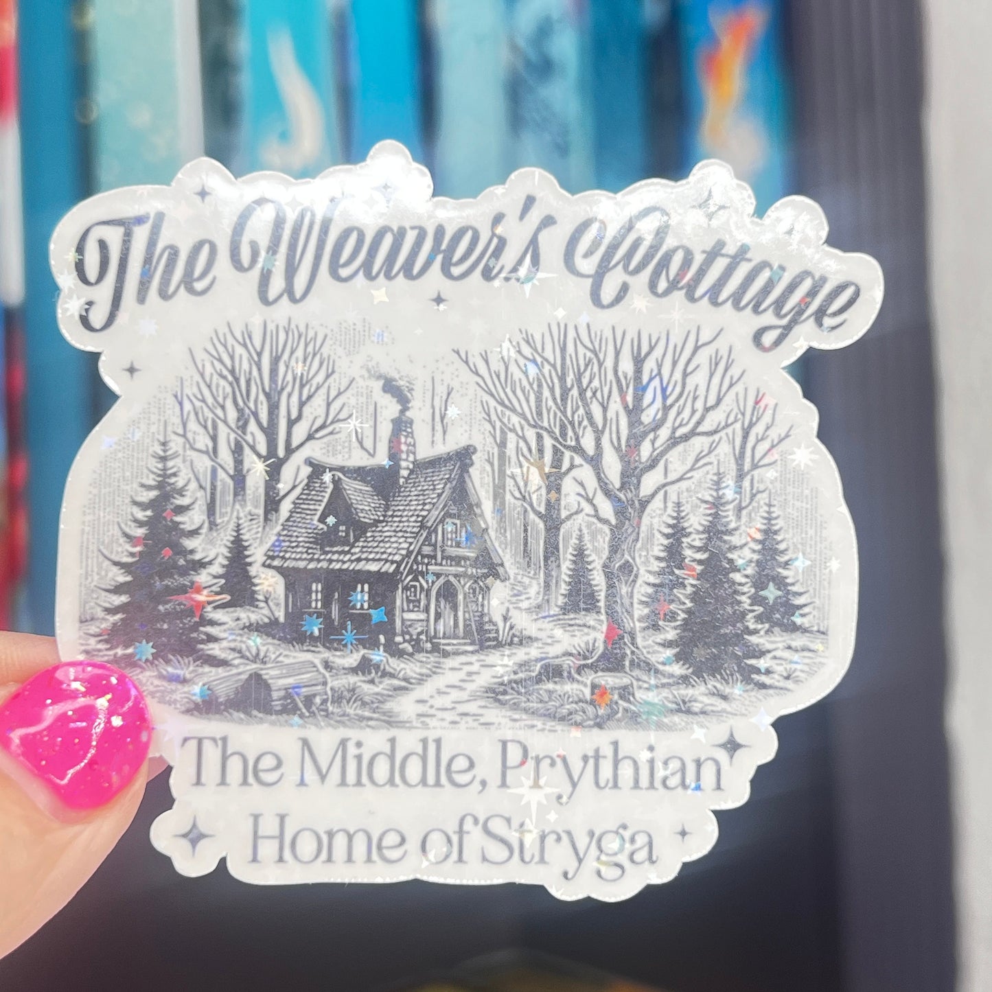 The Weaver's Cottage ACOTAR Holographic Sticker SJM Lover Sparkly decal ACOTAR laptop kindle sticker A Court of Thorns and Roses Decal