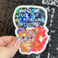 Burnt the F Out Yet Remaining Optimistic Sparkly Holographic Sticker Burn Out Mental Health Spread Good Vibes Decal Neurodivergent Sticker