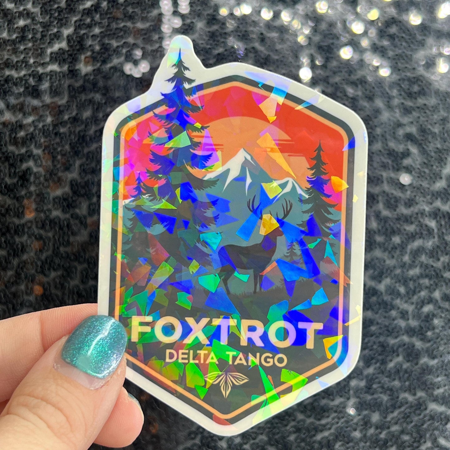 Foxtrot Delta Tango FDT Sparkly Holographic Sticker Hands Off No Kings Anti Trump JD Vance Pro Choice Sticker F Trump Be the Bear 8647