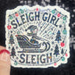 Sleigh Girl Sleigh Holographic Christmas Sticker 3 Inch Festive Holiday Decal for Waterbottles, Laptops, & Gifts Sparkly Xmas Cheer for Her