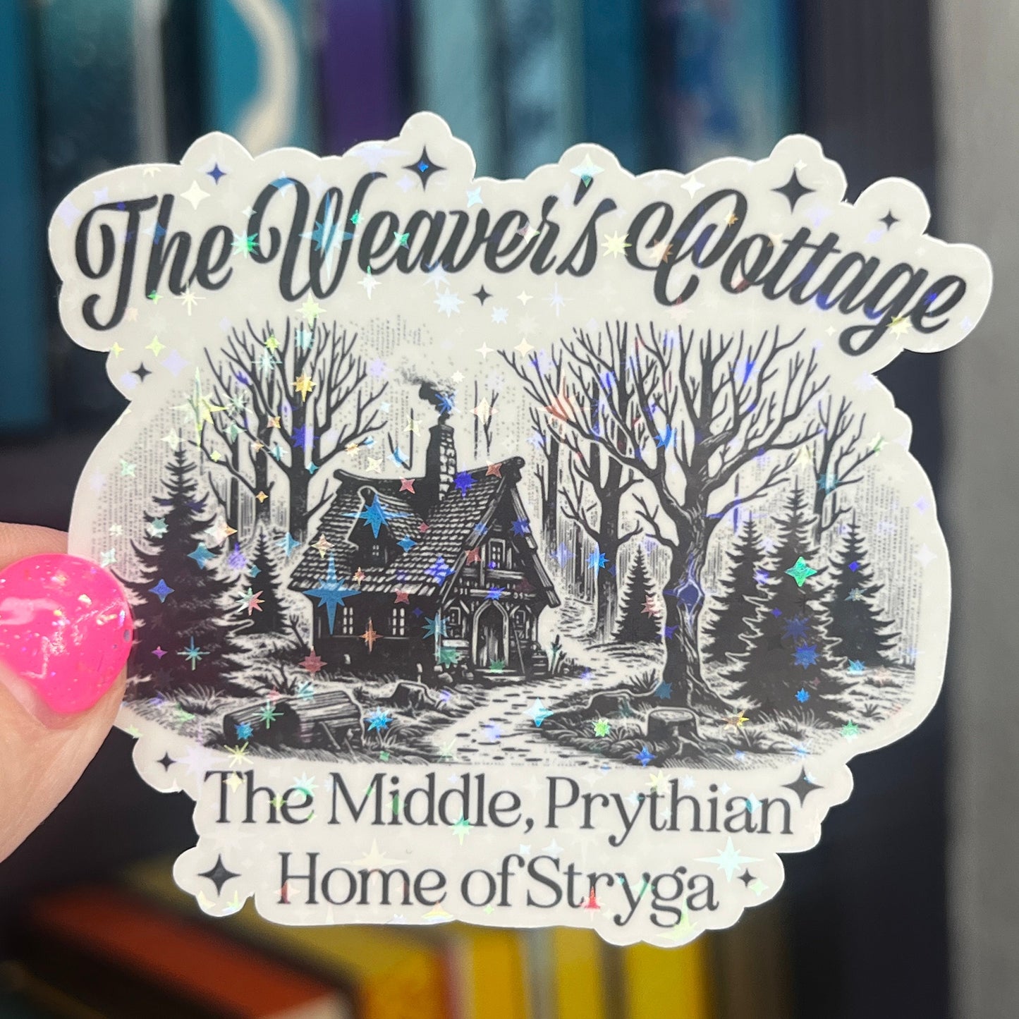 The Weaver's Cottage ACOTAR Holographic Sticker SJM Lover Sparkly decal ACOTAR laptop kindle sticker A Court of Thorns and Roses Decal