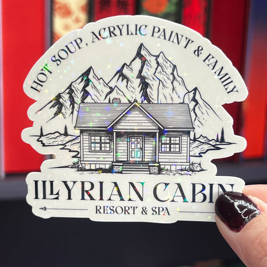 The Illyrian Cabin ACOTAR Holographic Sticker SJM Lover Sparkly decal laptop kindle sticker A Court of Thorns and Roses Decal