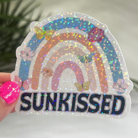 Sunkissed Butterflies Rainbow Summer Holographic Sparkly Sticker Beach Life Decal Boating Sticker Summer Vacation Ocean Life Sticker