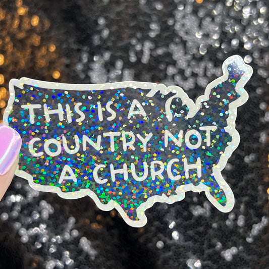 This is a Country Not a Church Holographic Sticker Kamala Anti Trump JD Vance Pro Choice Feminist Sticker Liberal Democrat Decal