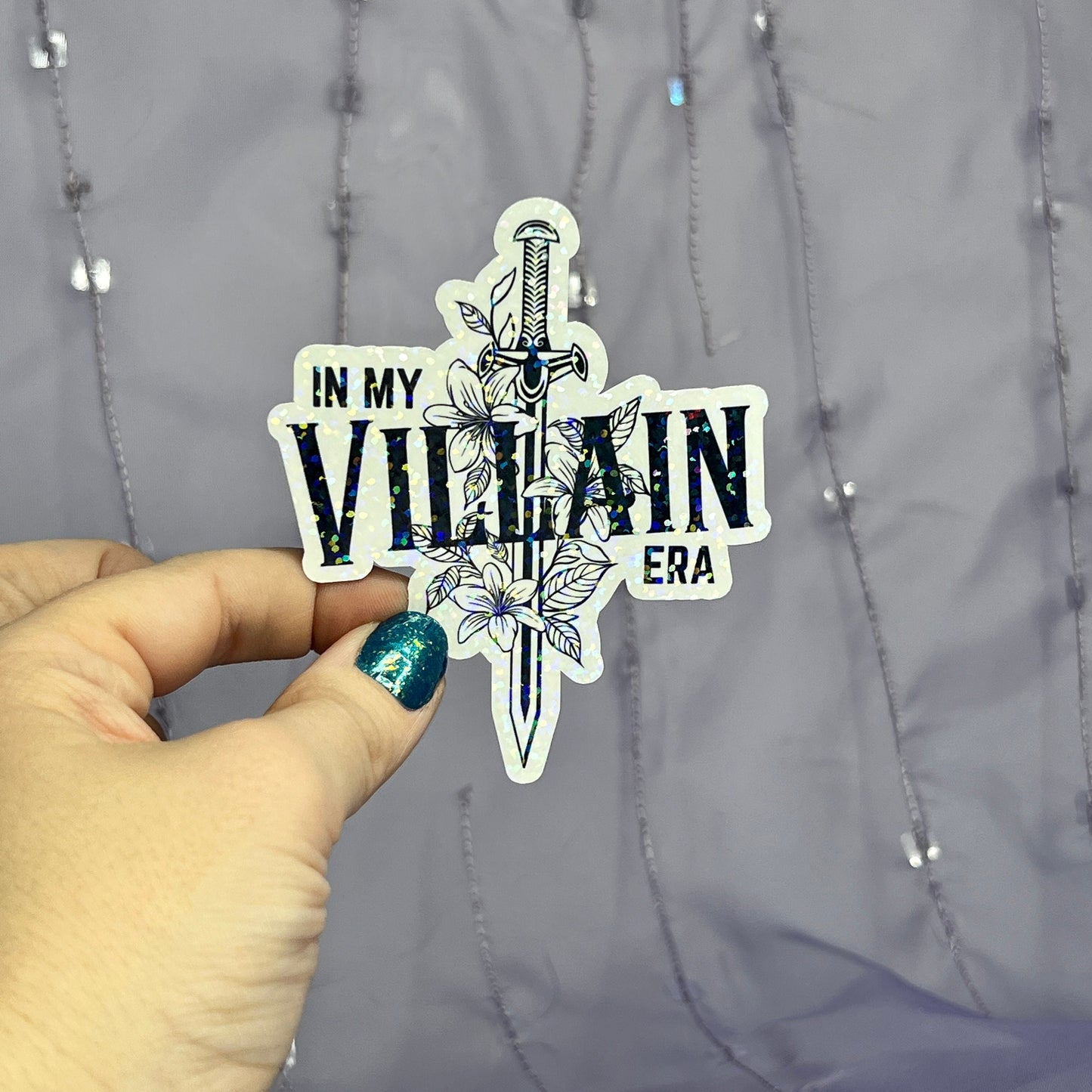 In My Villain Era Sparkly Holographic Bookish Sticker Villain Book Lover, Spicy Dark Romance, erotica, Booktok, Romance Decal