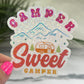Discontinuing Camper Sweet Camper Camping Holographic Sparkly Sticker Adventure RV Outdoor Decal Nature Sticker Travel Hiking Backpacking
