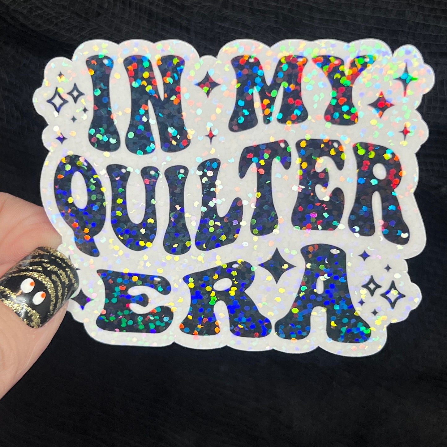 In My Quilter Era Sparkly Holographic Quilting Sticker sewing Waterbottle sticker Craft Sticker Fabric Decal Cross Stitch Sticker